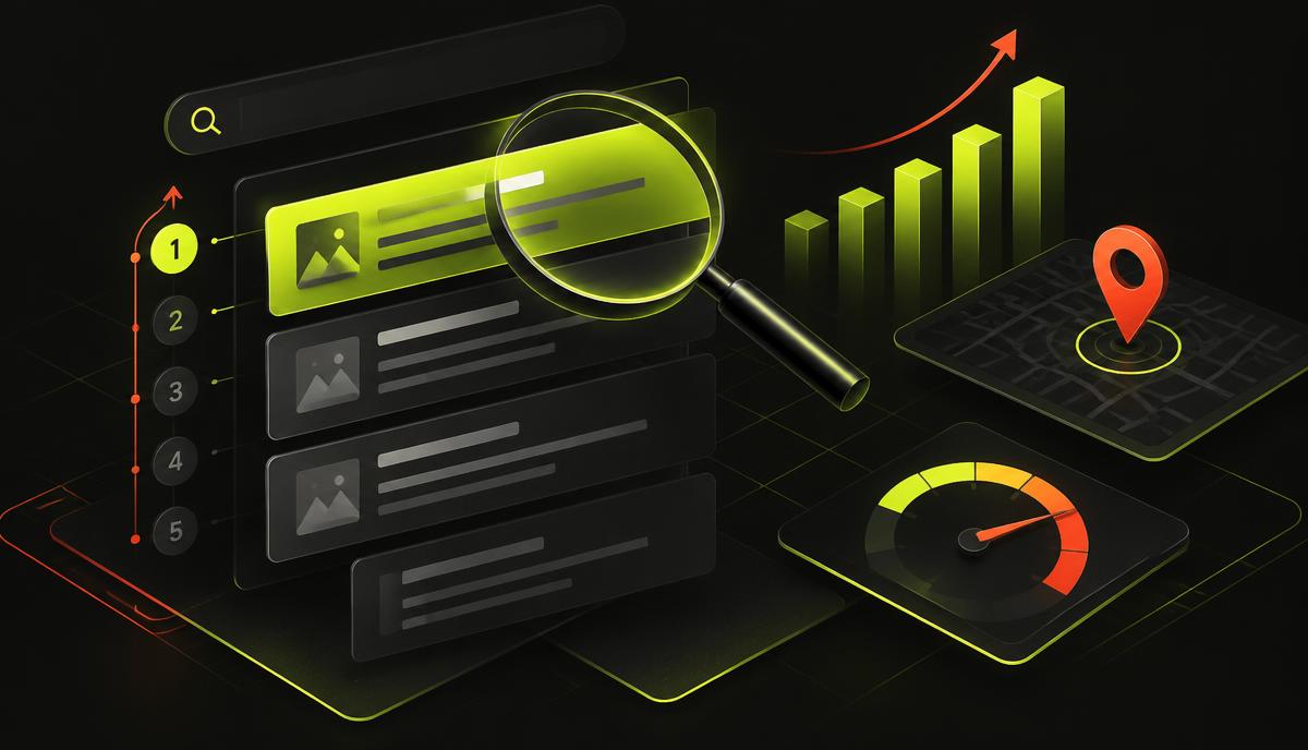 Ilustrasi strategi SEO agar website bisnis muncul di halaman pertama Google